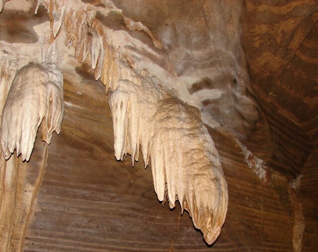 Natural limestone structures in Kutumsar Caves Bastar