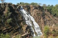 Tourists enjoying at Tirathgarh Waterfall Bastar